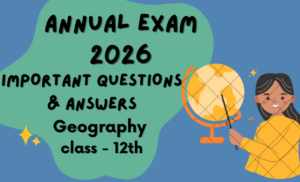 MP BOARD 2026 – Class 12th Geography Important Questions Answers with Objective Self Test.